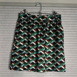 NWT J.Crew 100% silk geometric skirt